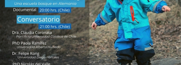 Afiche de un niño que ilustra documental de una Escuela Bosque